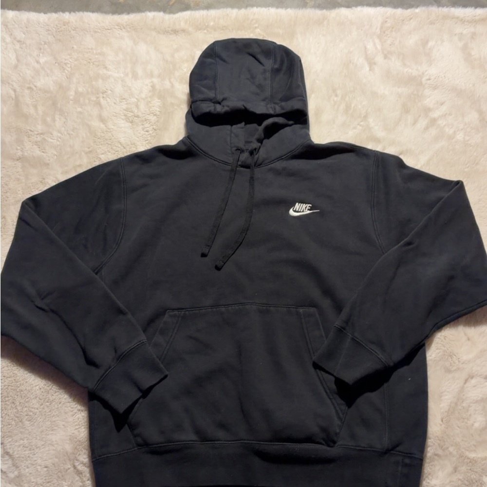 Nike Black Hoodie with White Swoosh